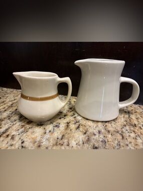 2 Cream Ceramic Creamers Pitchers